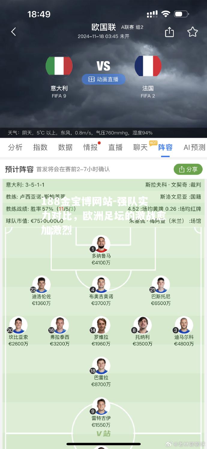 强队实力对比，欧洲足坛的激战愈加激烈